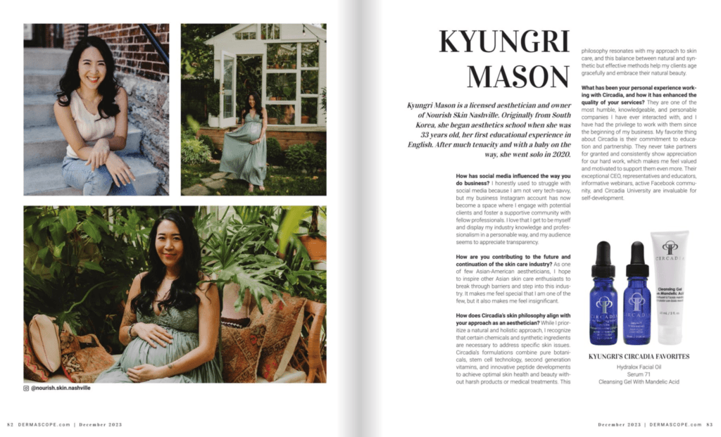 Kyungri Mason Dermascope Feature Spread