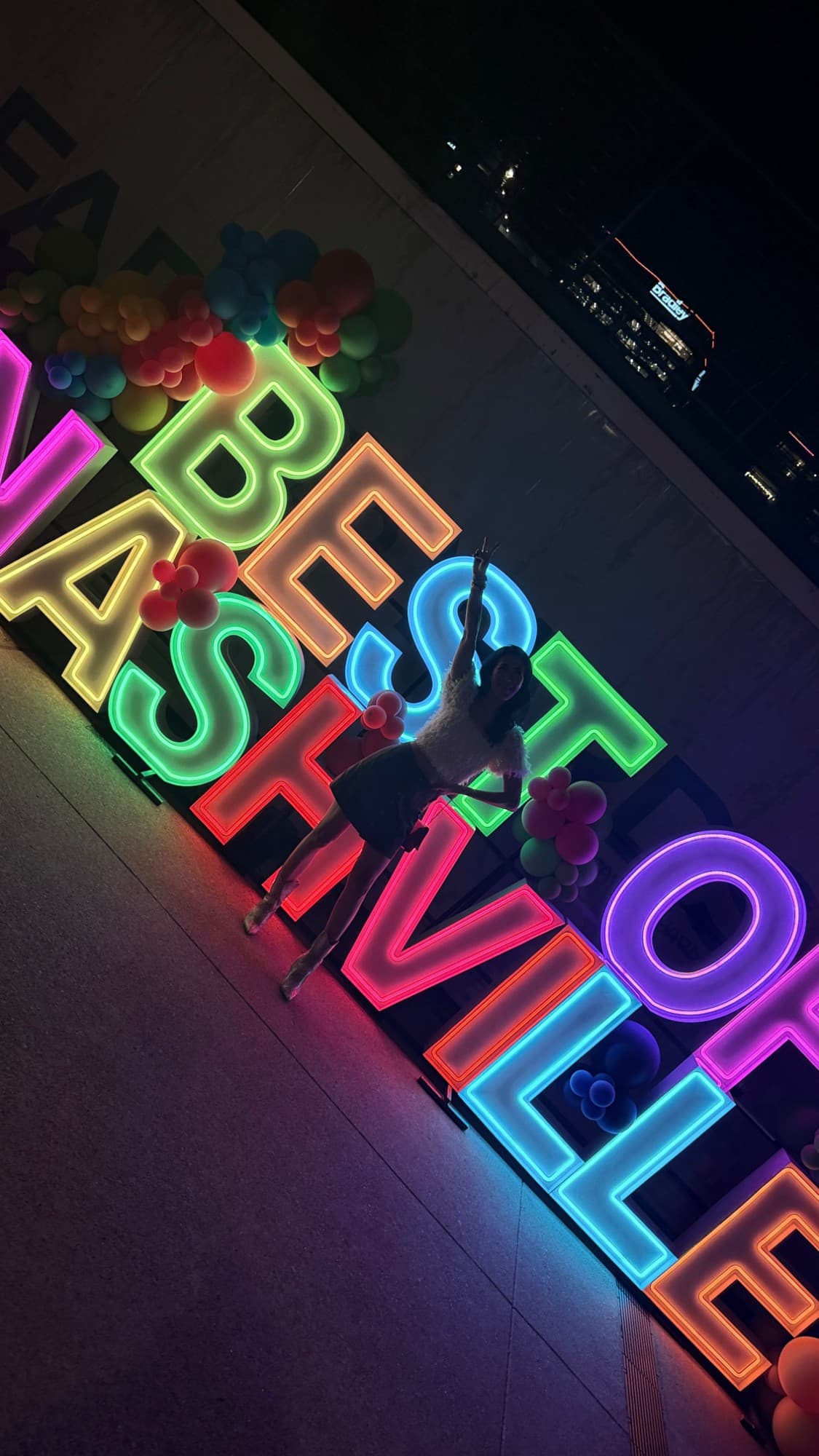 Kay Mason in front of the lit Best of Nashville letters at the 2026 event