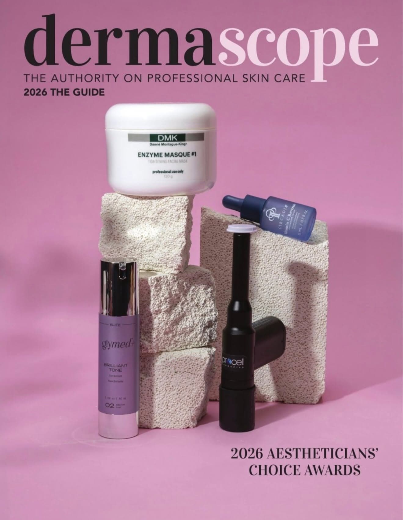 Dermascope Magazine 2026 The Guide cover, the Aestheticians’ Choice Awards issue